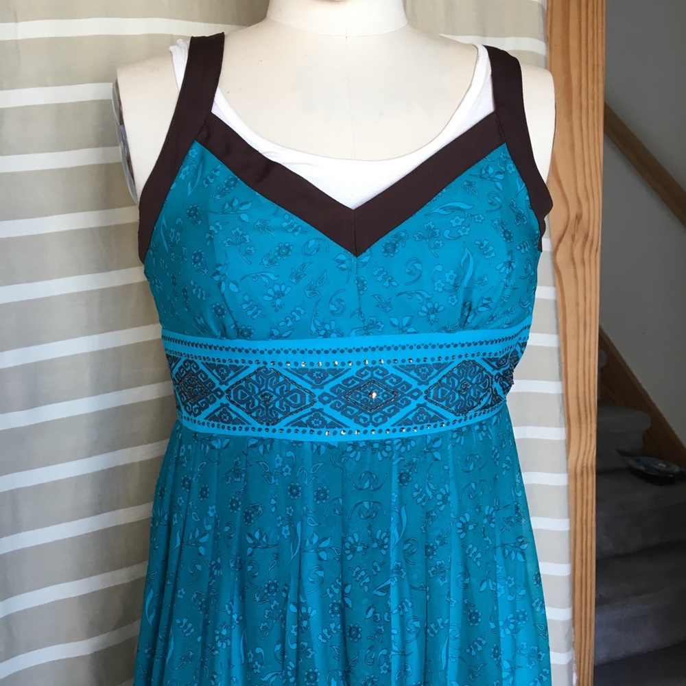 Signature Robbie Bee strappy silk dress.
